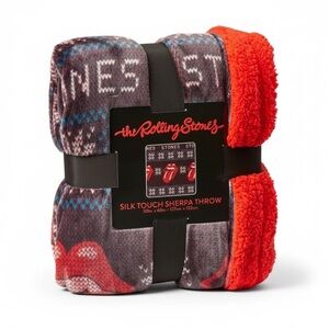 Rolling Stones Silk Touch Sherpa Throw Blanket (50x60) New